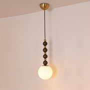 Vertical Walnut Balls Pendant Lamp-DWHOME