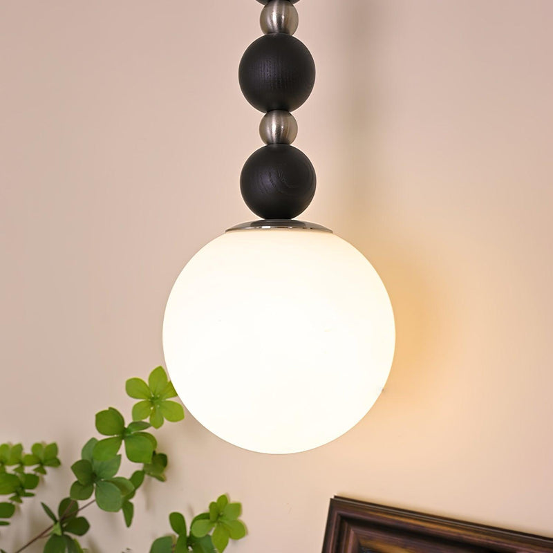 Vertical Walnut Balls Pendant Lamp-DWHOME