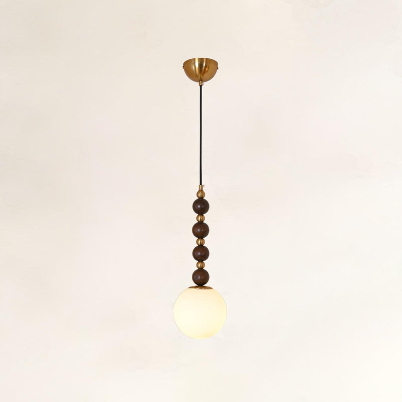 Vertical Walnut Balls Pendant Lamp-DWHOME