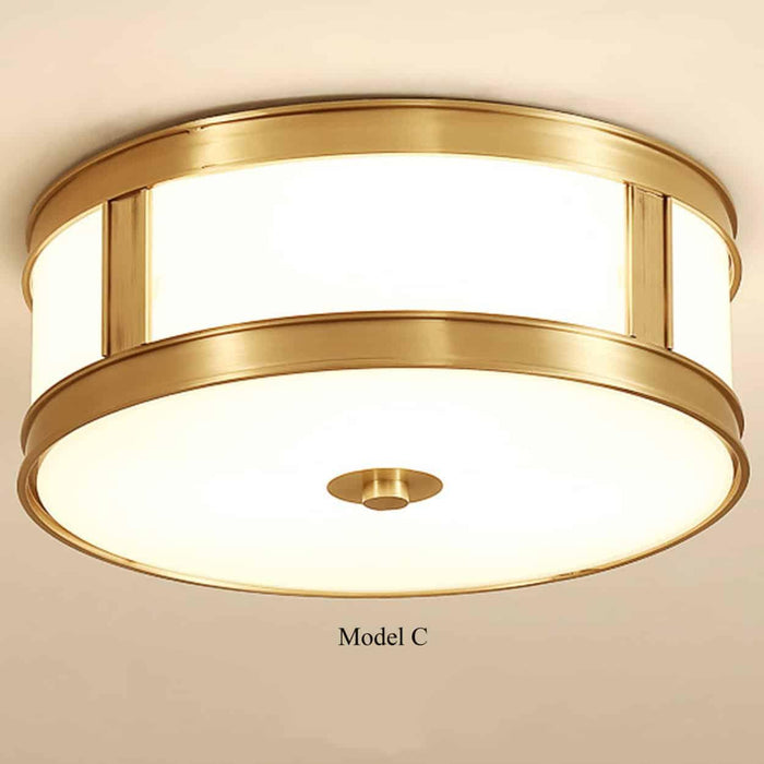 Tammika Vintage Brass Drum Ceiling Lamps.