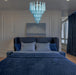 Vintage Murano Blue Petals Drop Glass Chandelier-DWHOME