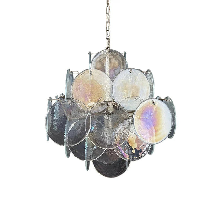 Vintage Murano Iridescent Disks Chandelier-DWHOME