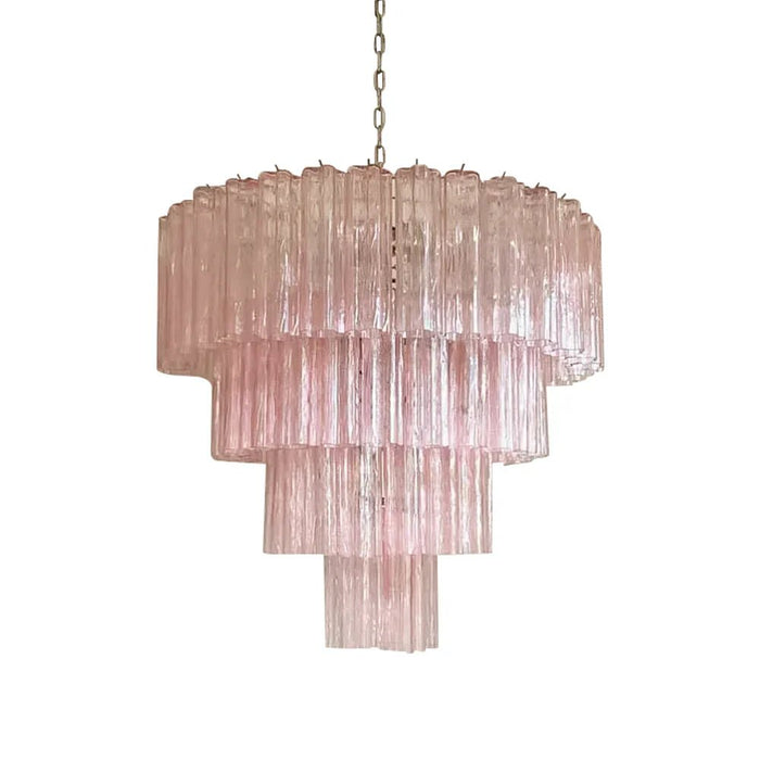 Vintage Murano Pink Glass Chandelier-DWHOME