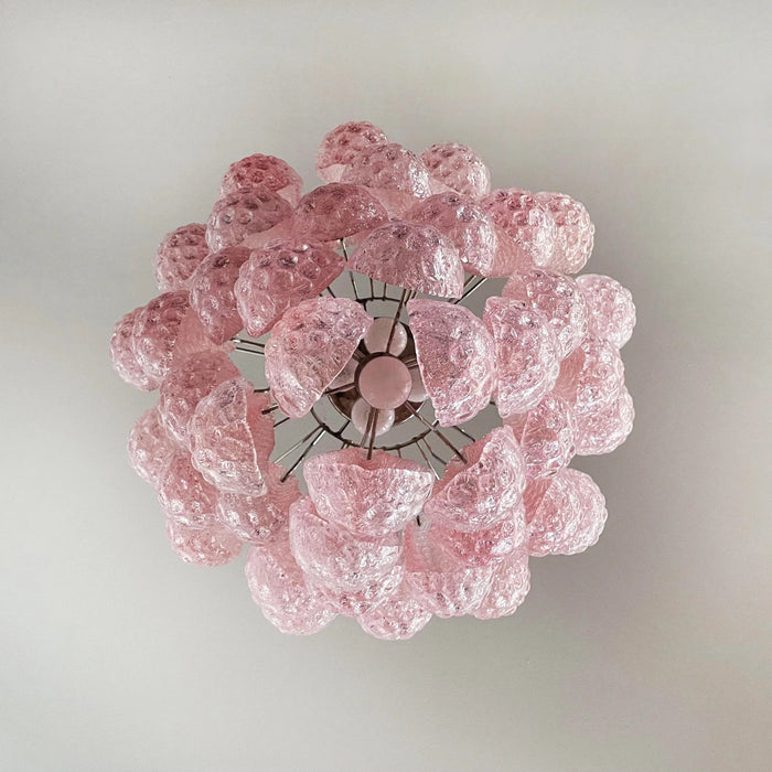 Vintage Murano Pink Glass Petals Chandelier-DWHOME