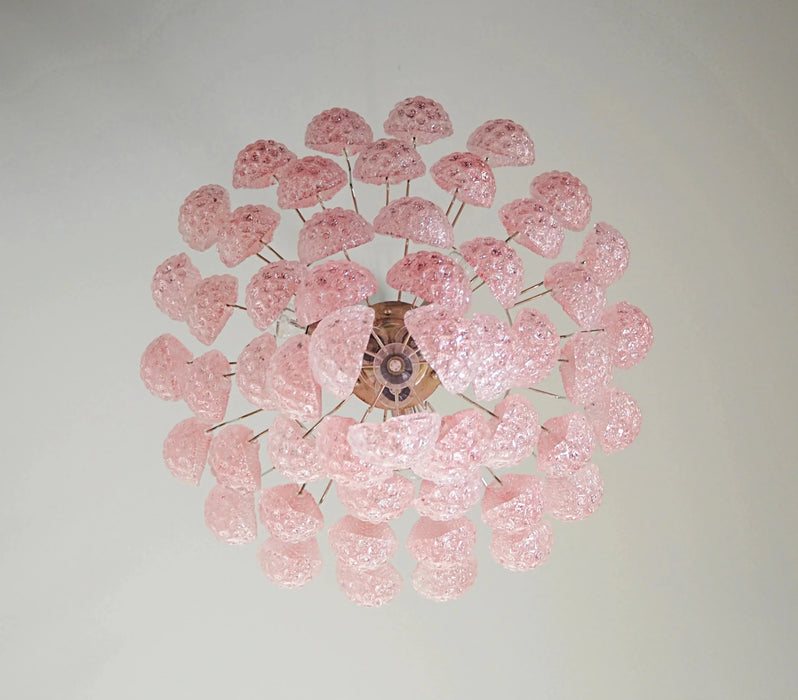 Vintage Murano Pink Petals Drop Glass Chandelier-DWHOME