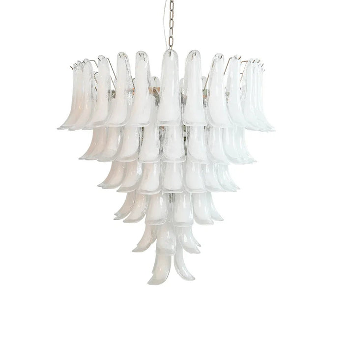 Vintage Murano Transparent Glass Petals Chandelier-DWHOME