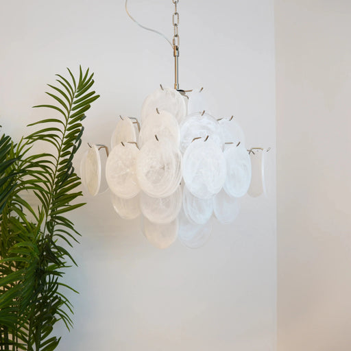 Vintage Murano White Disks Chandelier-DWHOME