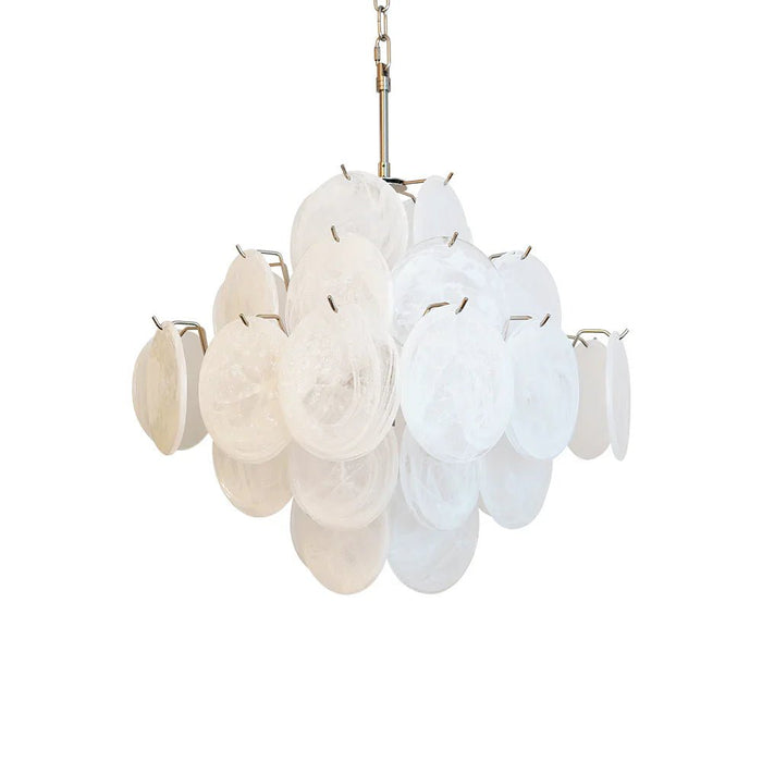 Vintage Murano White Disks Chandelier-DWHOME