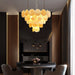 Elegant Gold Murano Disc Chandelier-DWHOME