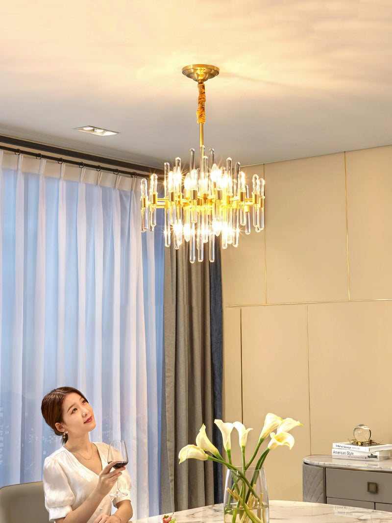 Vintage Antique Brass Chandelier-DWHOME