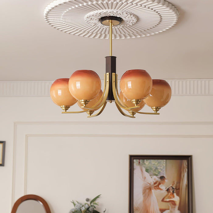 Vintage Caramel Globe Chandelier-DWHOME
