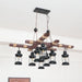 Vintage Wood Glass Chandeliers-DWHOME