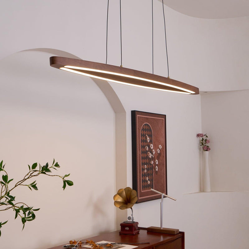 Walnut Arc Linear Pendant Lamp-DWHOME