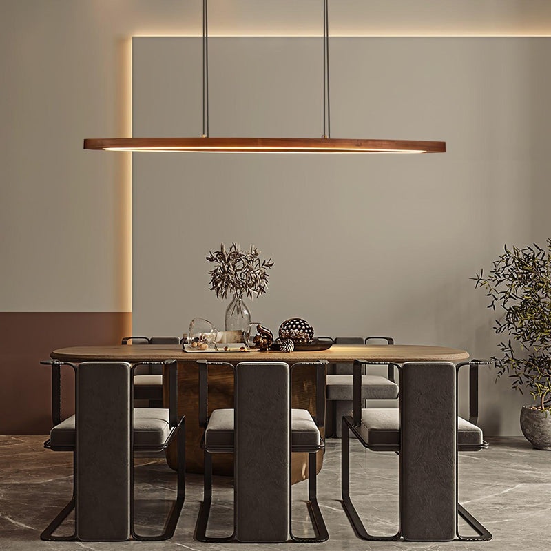 Walnut Arc Linear Pendant Lamp-DWHOME