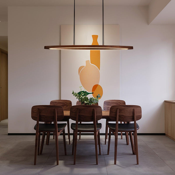 Walnut Arc Linear Pendant Lamp-DWHOME