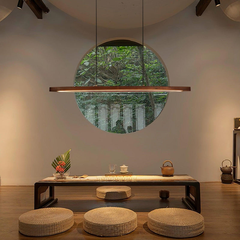 Walnut Arc Linear Pendant Lamp-DWHOME