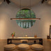 Walnut Arc Linear Pendant Lamp-DWHOME