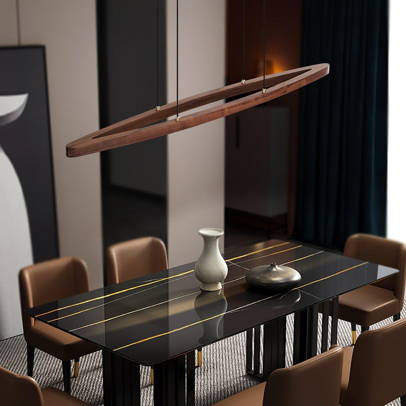 Walnut Arc Linear Pendant Lamp-DWHOME