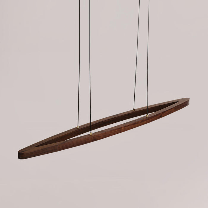 Walnut Arc Linear Pendant Lamp.