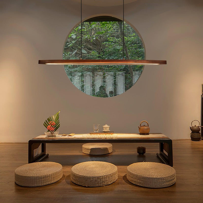 Walnut Arc Linear Pendant Lamp-DWHOME