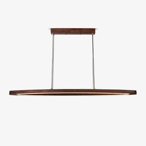 Walnut Arc Linear Pendant Lamp.