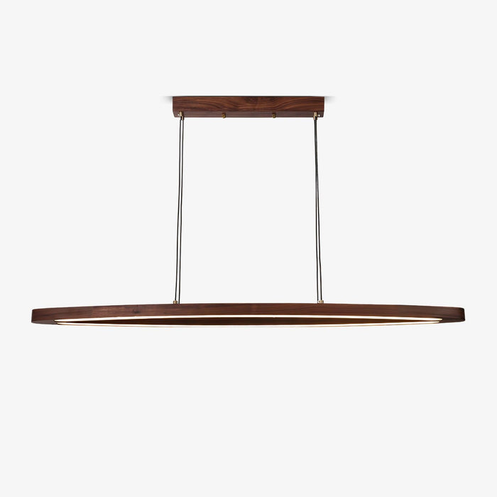 Walnut Arc Linear Pendant Lamp.