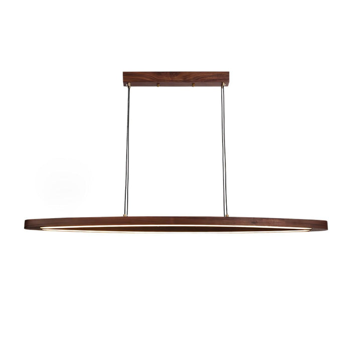 Walnut Arc Linear Pendant Lamp.