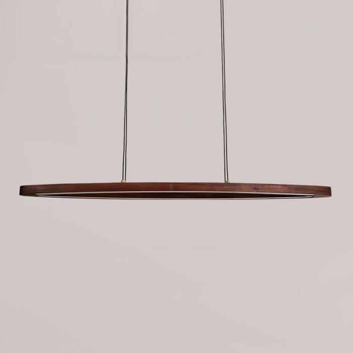 Walnut Arc Linear Pendant Lamp.