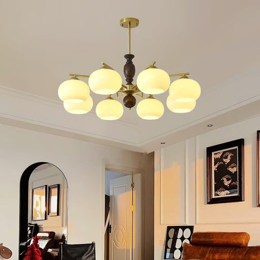 Walnut Beige Orb Chandelier-DWHOME