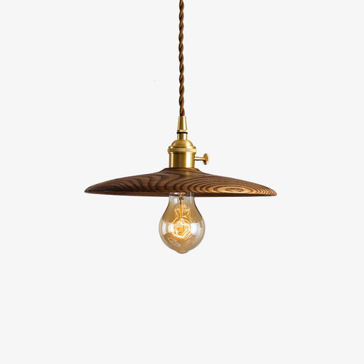 Walnut Conical Pendant Light.