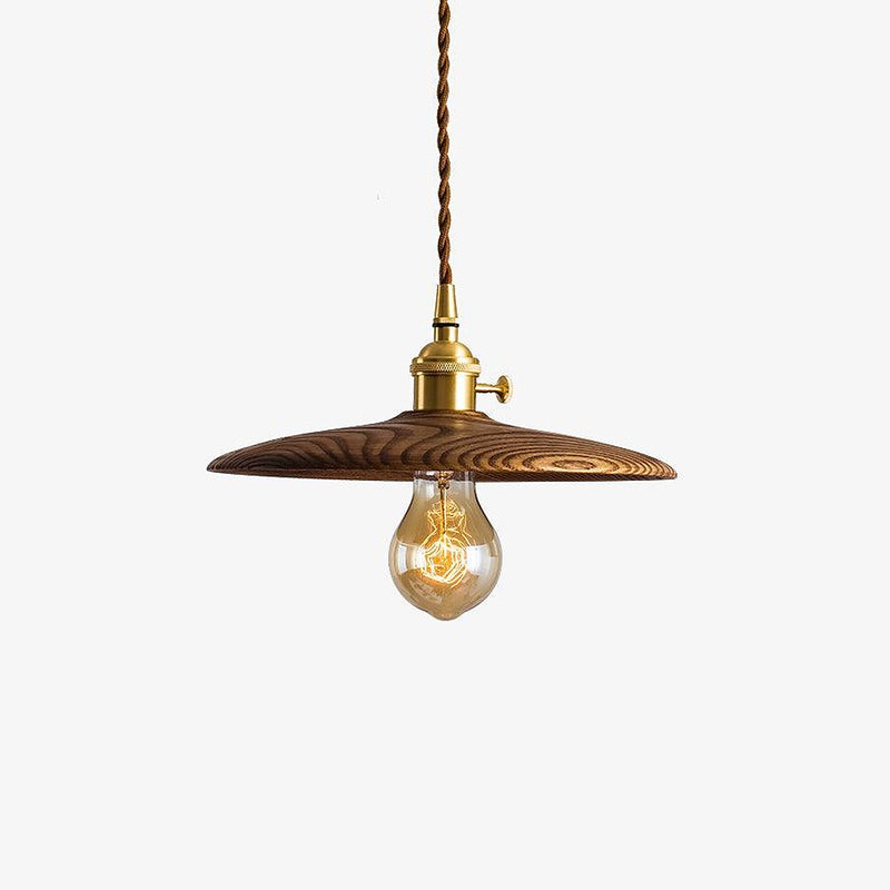 Walnut Conical Pendant Light-DWHOME