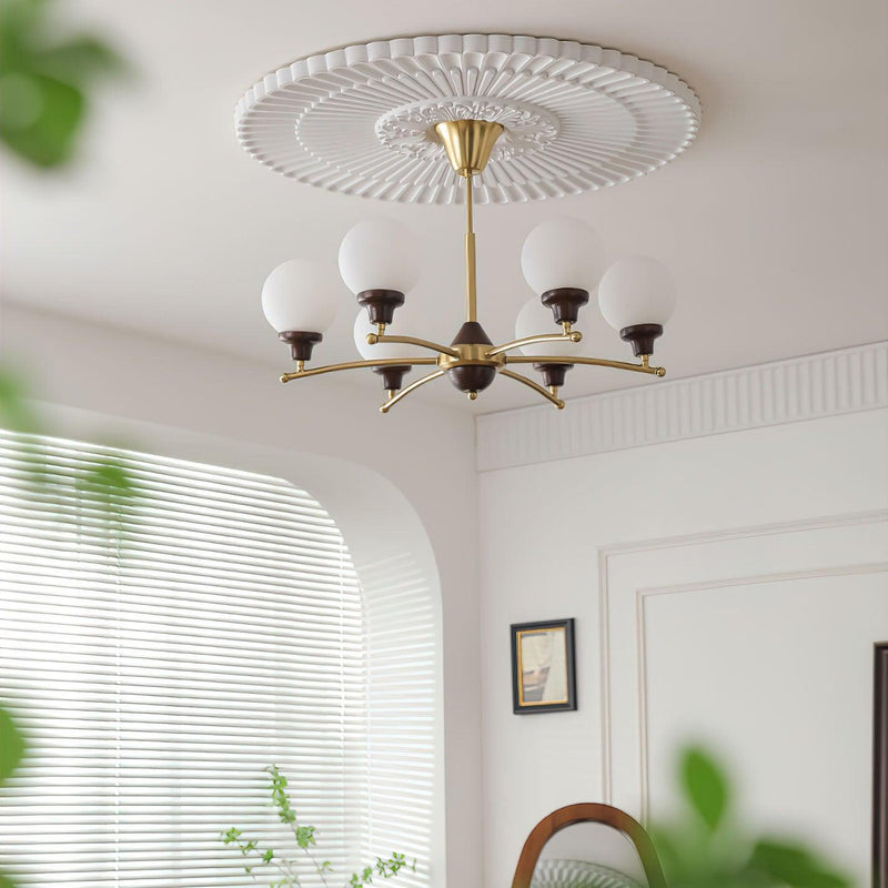 Walnut Glass Ball Chandelier-DWHOME