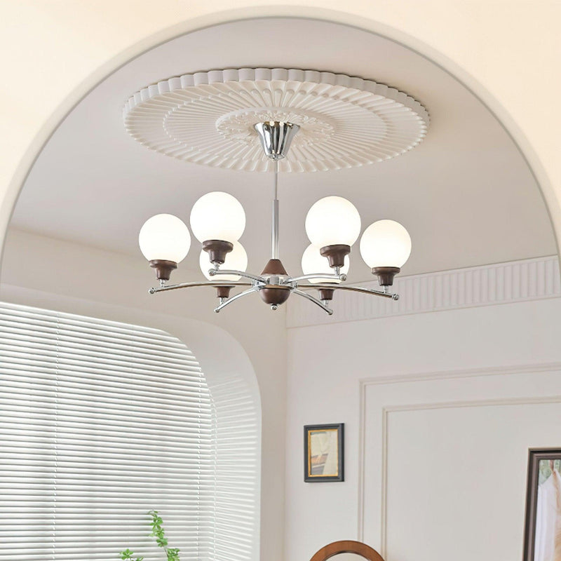 Walnut Glass Ball Chandelier-DWHOME