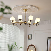 Walnut Glass Ball Chandelier-DWHOME