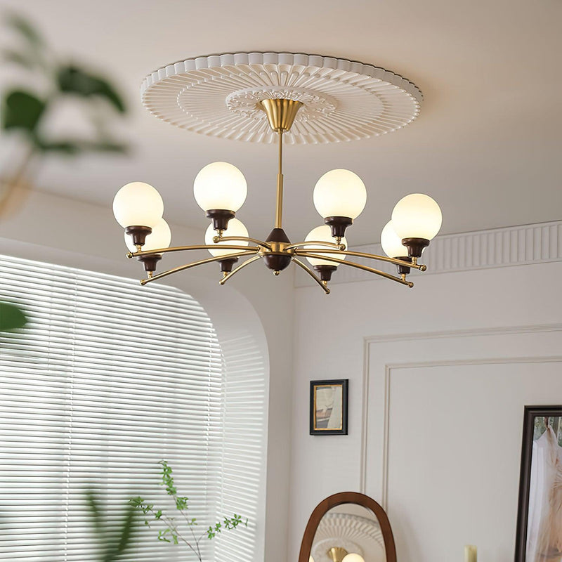 Walnut Glass Ball Chandelier-DWHOME