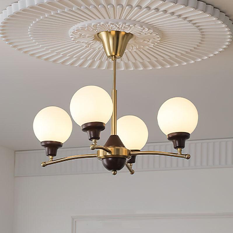 Walnut Glass Ball Chandelier-DWHOME