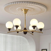 Walnut Glass Ball Chandelier-DWHOME