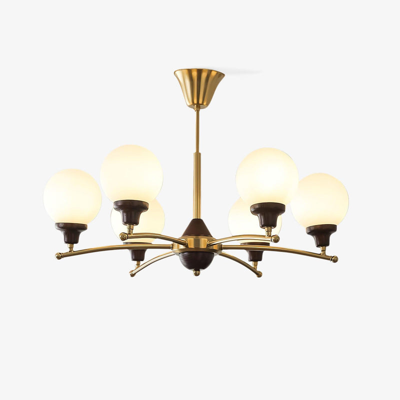 Walnut Glass Ball Chandelier-DWHOME