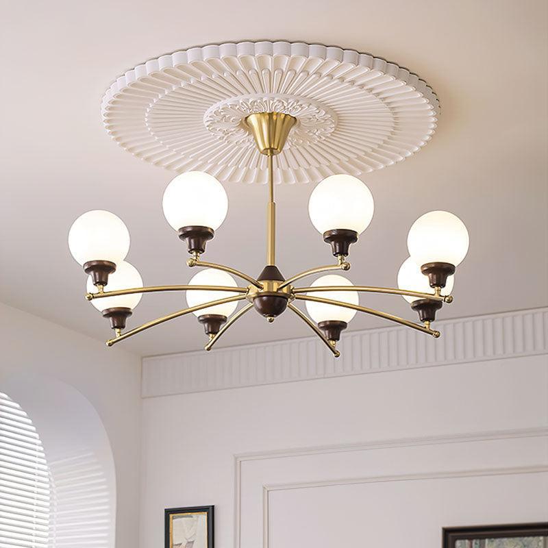 Walnut Glass Ball Chandelier-DWHOME