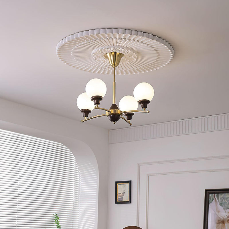 Walnut Glass Ball Chandelier-DWHOME