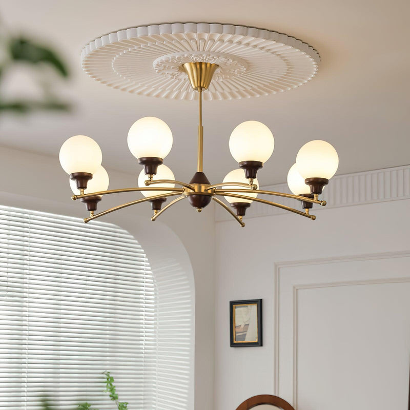 Walnut Glass Ball Chandelier-DWHOME