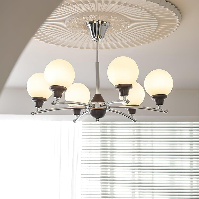 Walnut Glass Ball Chandelier-DWHOME