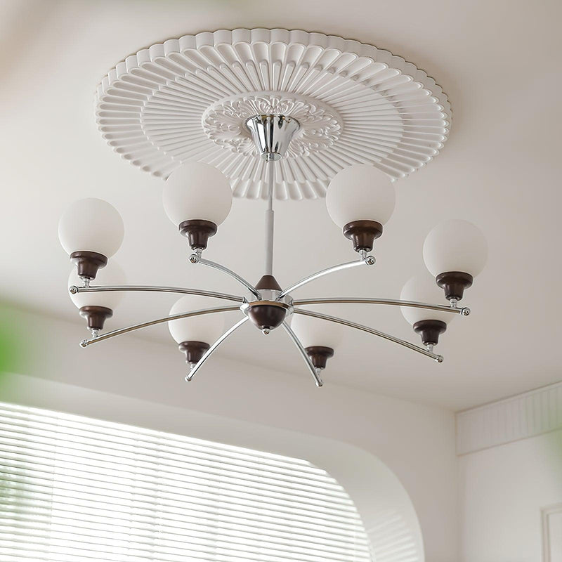 Walnut Glass Ball Chandelier-DWHOME