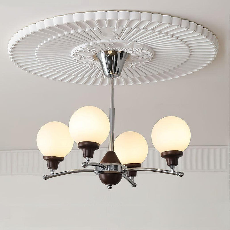 Walnut Glass Ball Chandelier-DWHOME