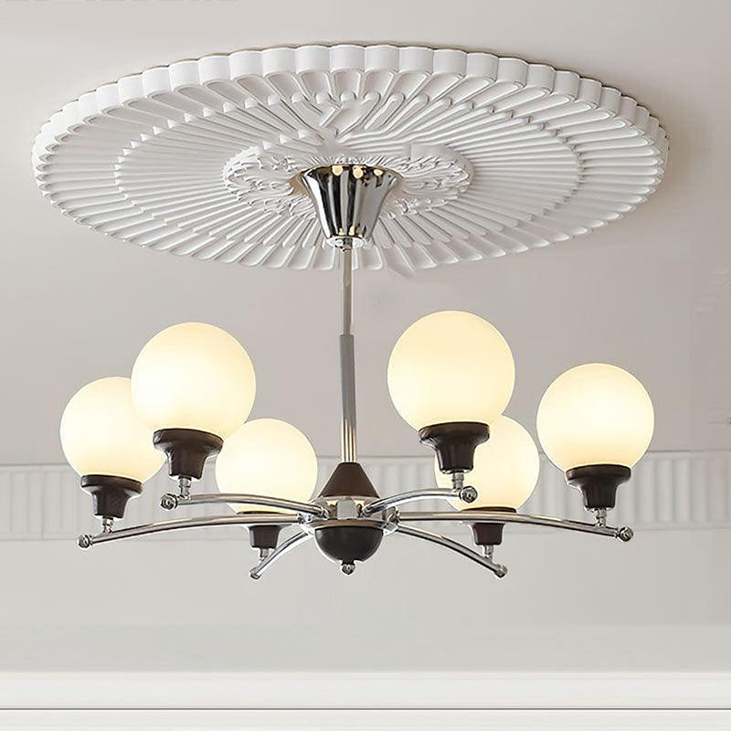 Walnut Glass Ball Chandelier-DWHOME