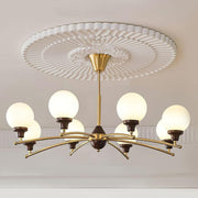 Walnut Glass Ball Chandelier-DWHOME