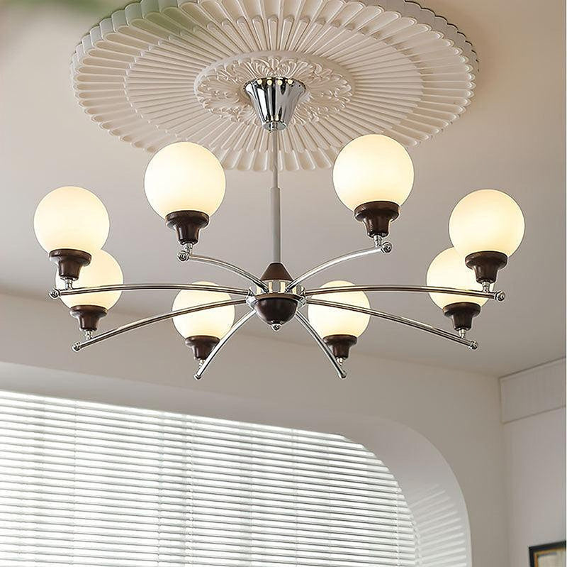Walnut Glass Ball Chandelier-DWHOME