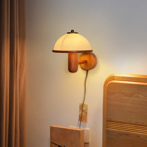 Mushroom Wood Wall Lamp.