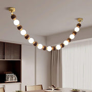 Walnut Bead Necklace Chandelier-DWHOME