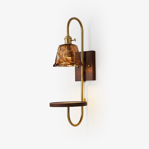 Walnut Shelf Sconce-DWHOME